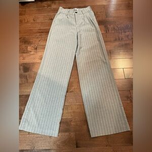 SO Gray Pinstripe Wide-Leg Trousers